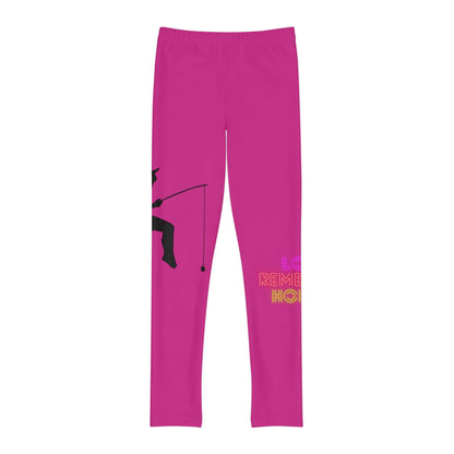 Youth Full-Length Leggings: Fishing Pink