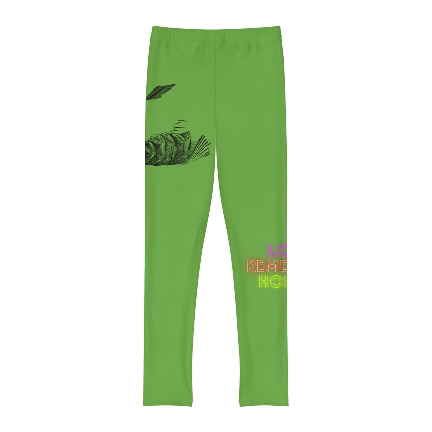 Youth Full-Length Leggings: Writing Green