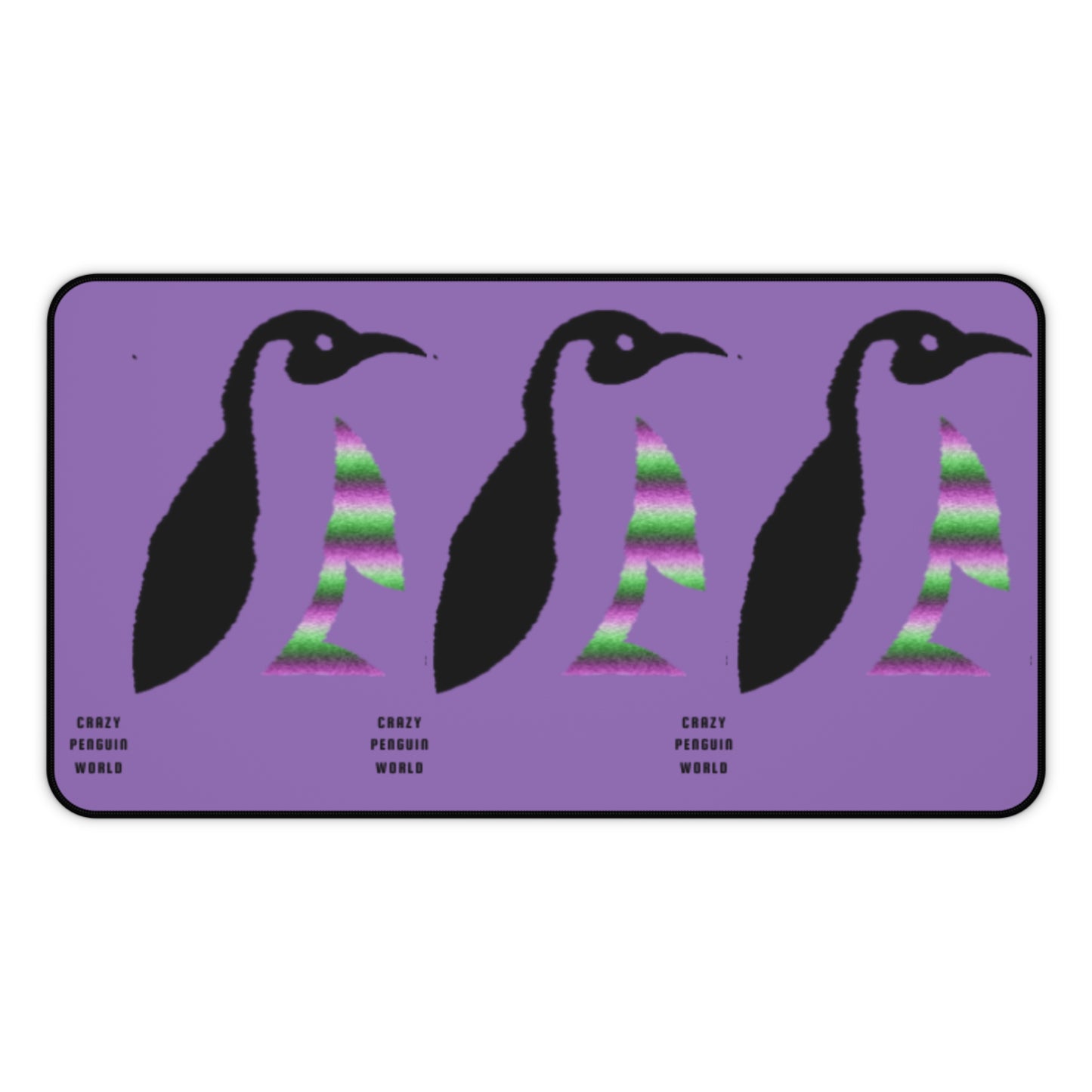 Desk Mat: Crazy Penguin World Logo Lite Purple