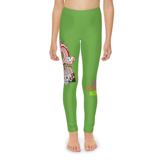 Youth Full-Length Leggings: Dragons Green