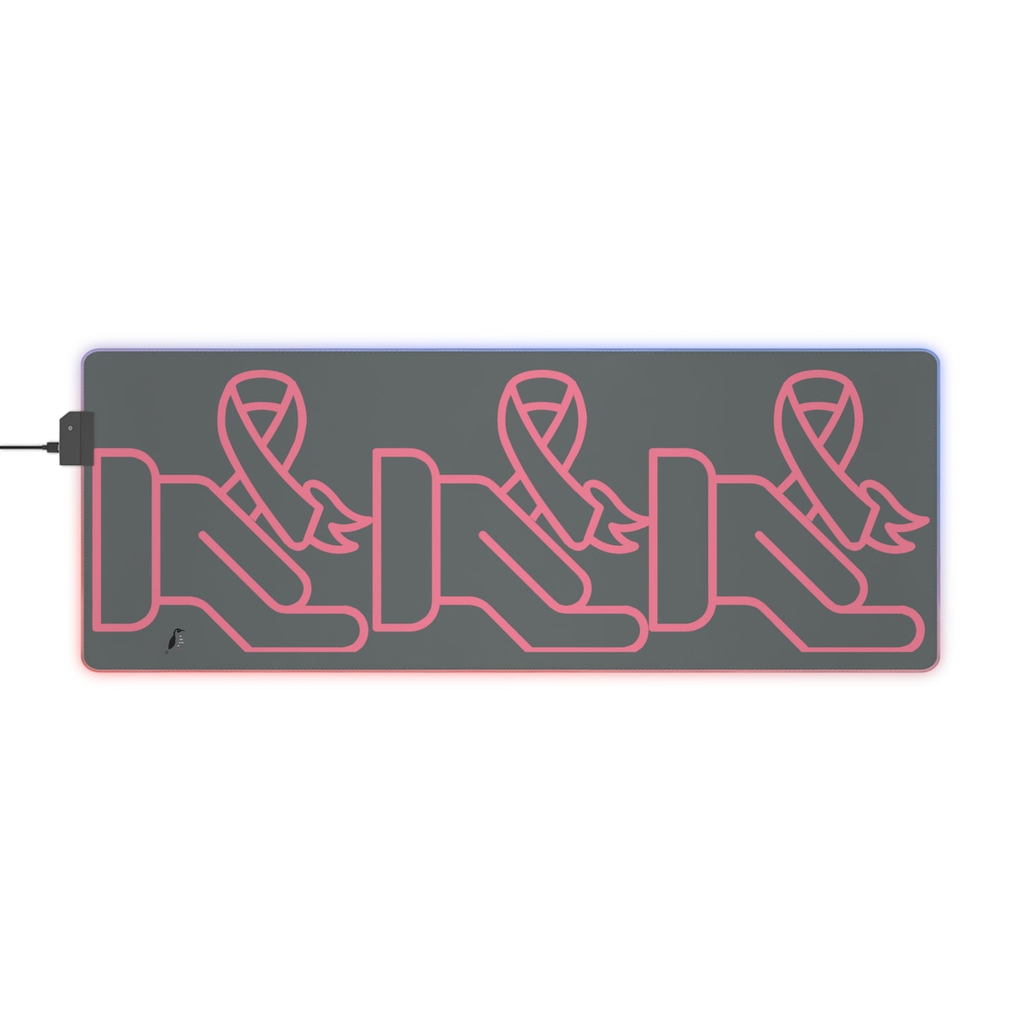 LED Gaming Mouse Pad: Fight Cancer Dark Grey