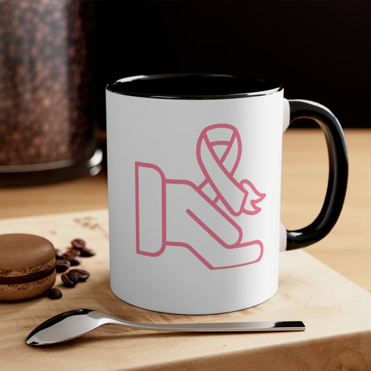 Accent Coffee Mug, 11oz: Fight Cancer White
