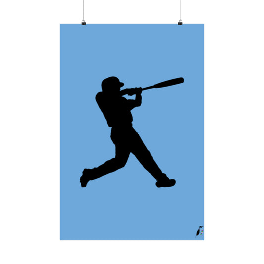 Premium Matte Vertical Posters: Baseball Lite Blue