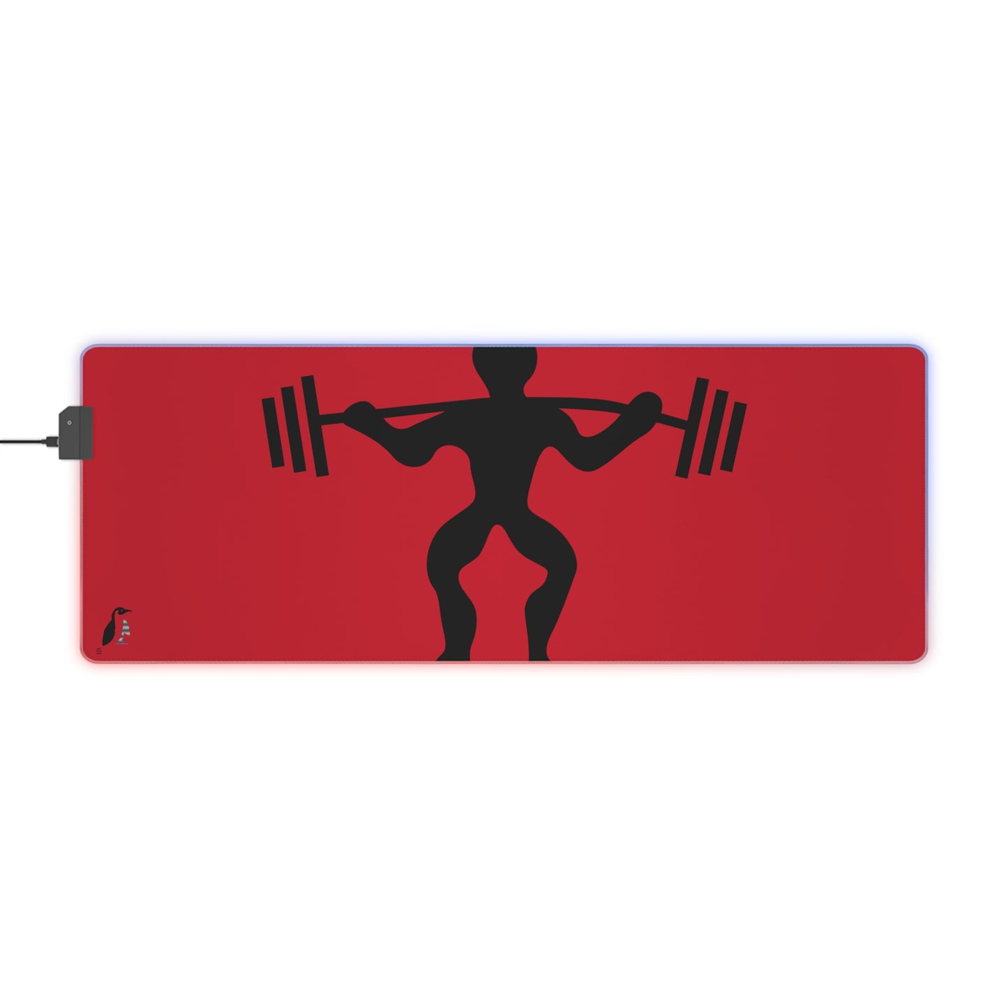 LED Gaming Mouse Pad: Weightlifting Dark Red