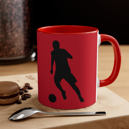 Accent Coffee Mug, 11oz: Soccer Dark Red