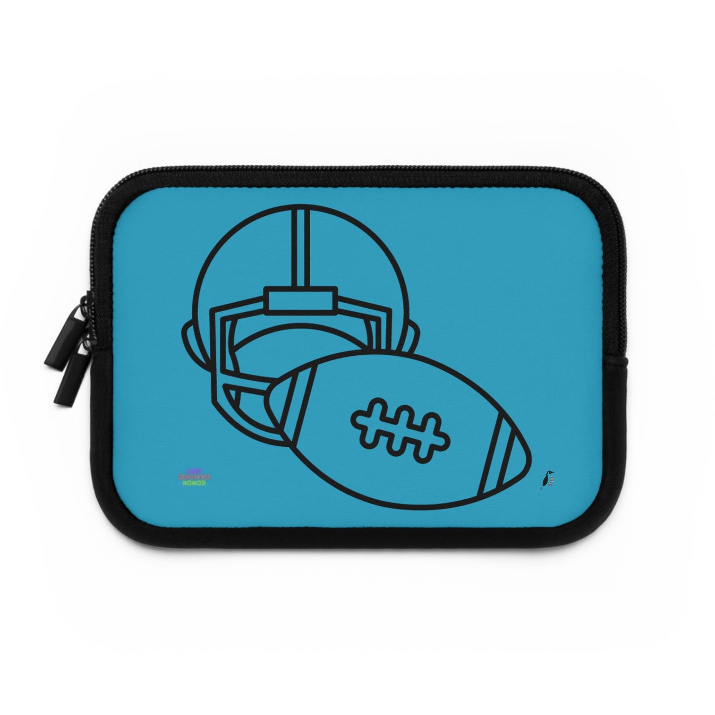 Laptop Sleeve: Football Turquoise