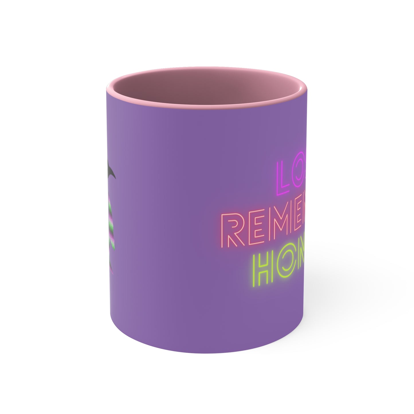 Accent Coffee Mug, 11oz: Lost Remember Honor Lite Purple