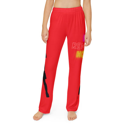 Kids Pajama Pants: Soccer Red