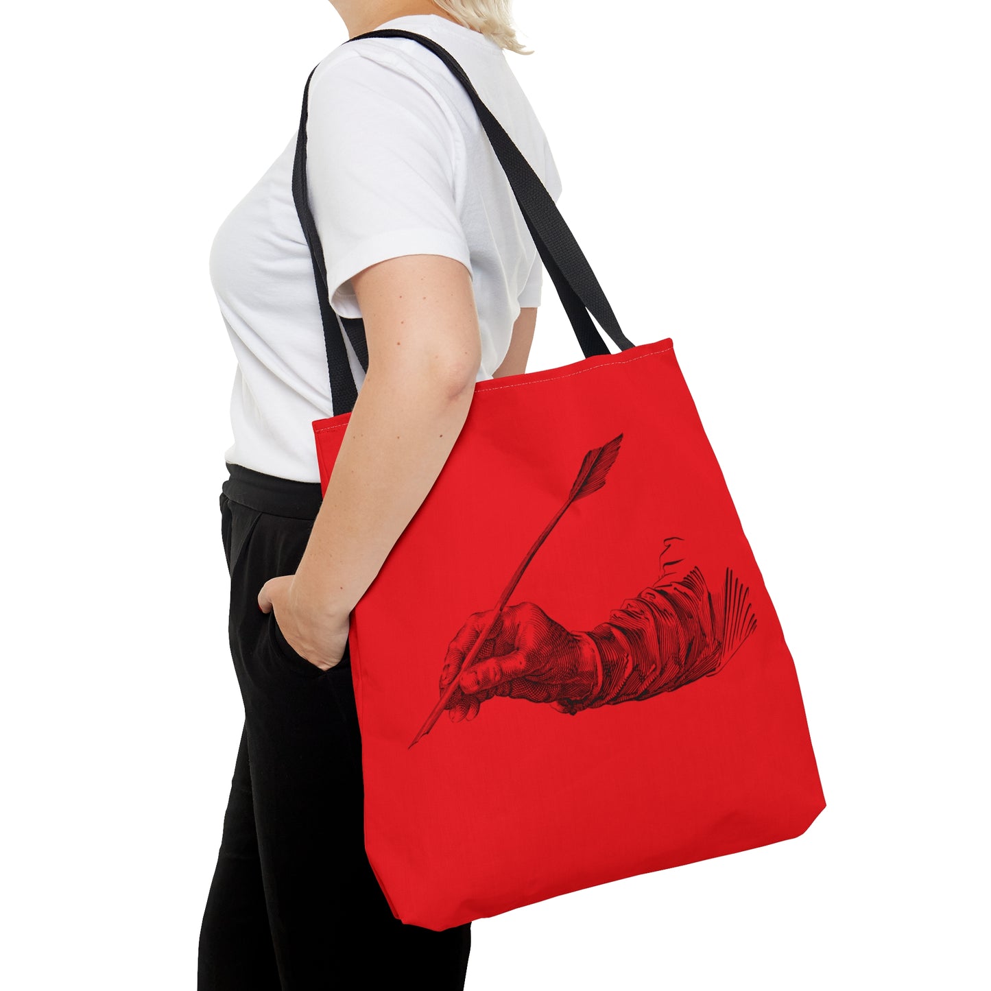 Tote Bag: Writing Red