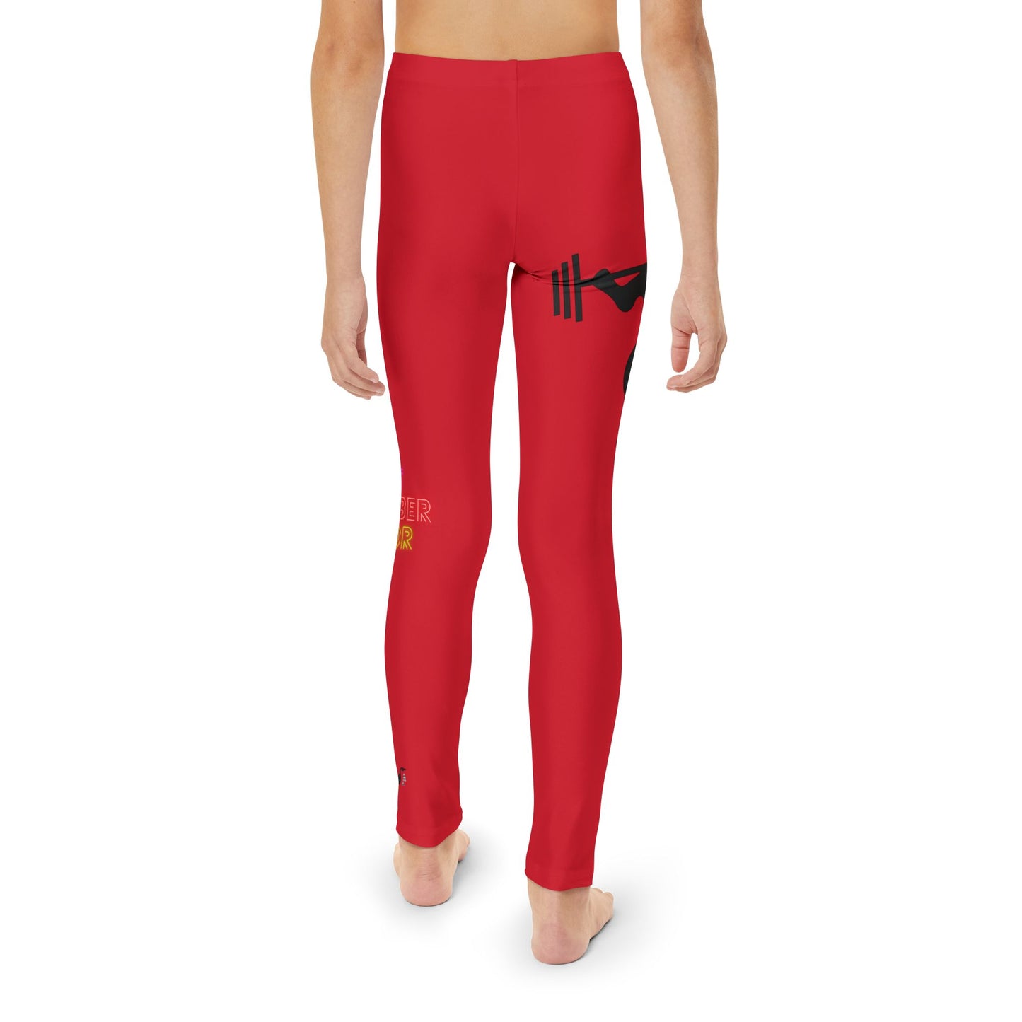 Youth Full-Length Leggings: Weightlifting Dark Red