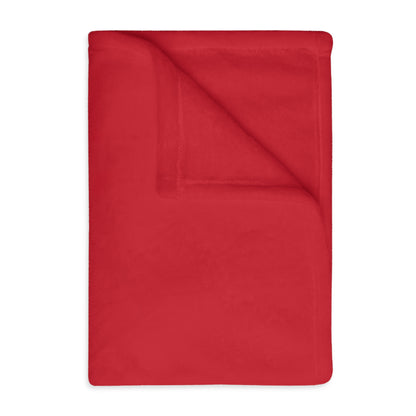 Velveteen Minky Blanket (Two-sided print): Volleyball Dark Red
