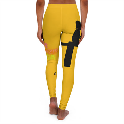 Women's Spandex Leggings: Fishing Yellow