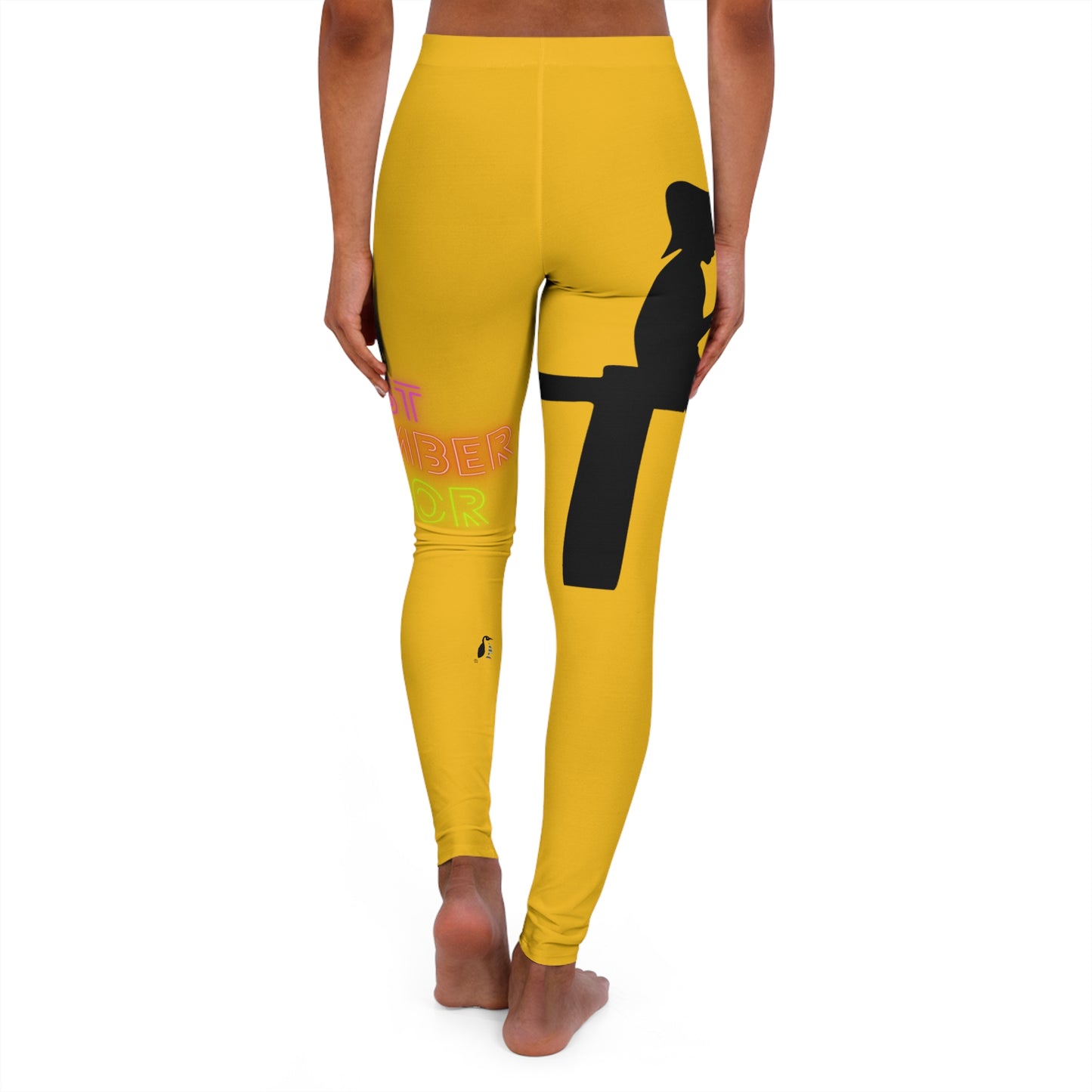 Women's Spandex Leggings: Fishing Yellow