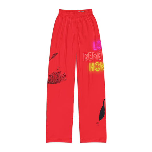 Kids Pajama Pants: Writing Red