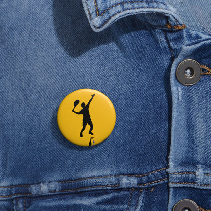 Custom Pin Buttons Tennis Yellow