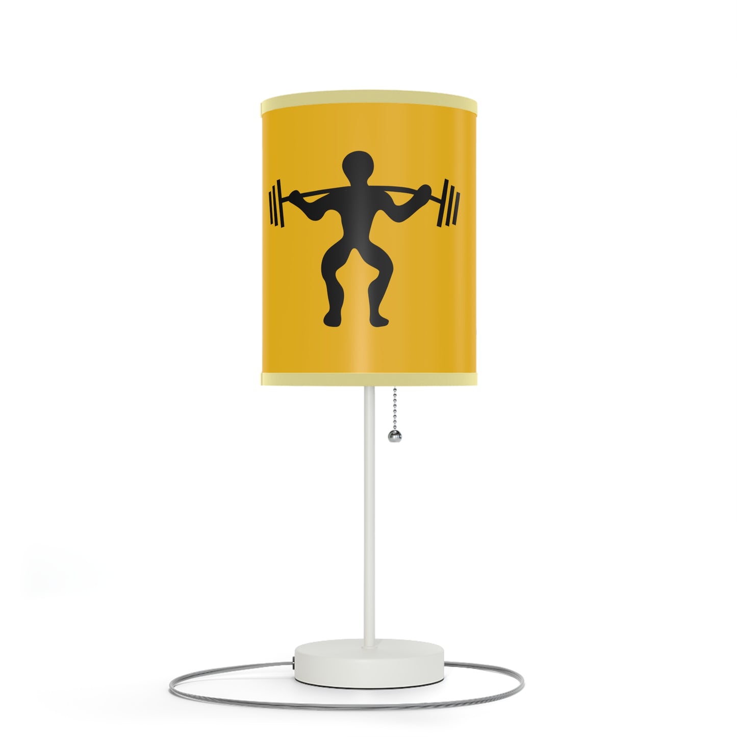 Lamp on a Stand, US|CA plug: Weightlifting Yellow