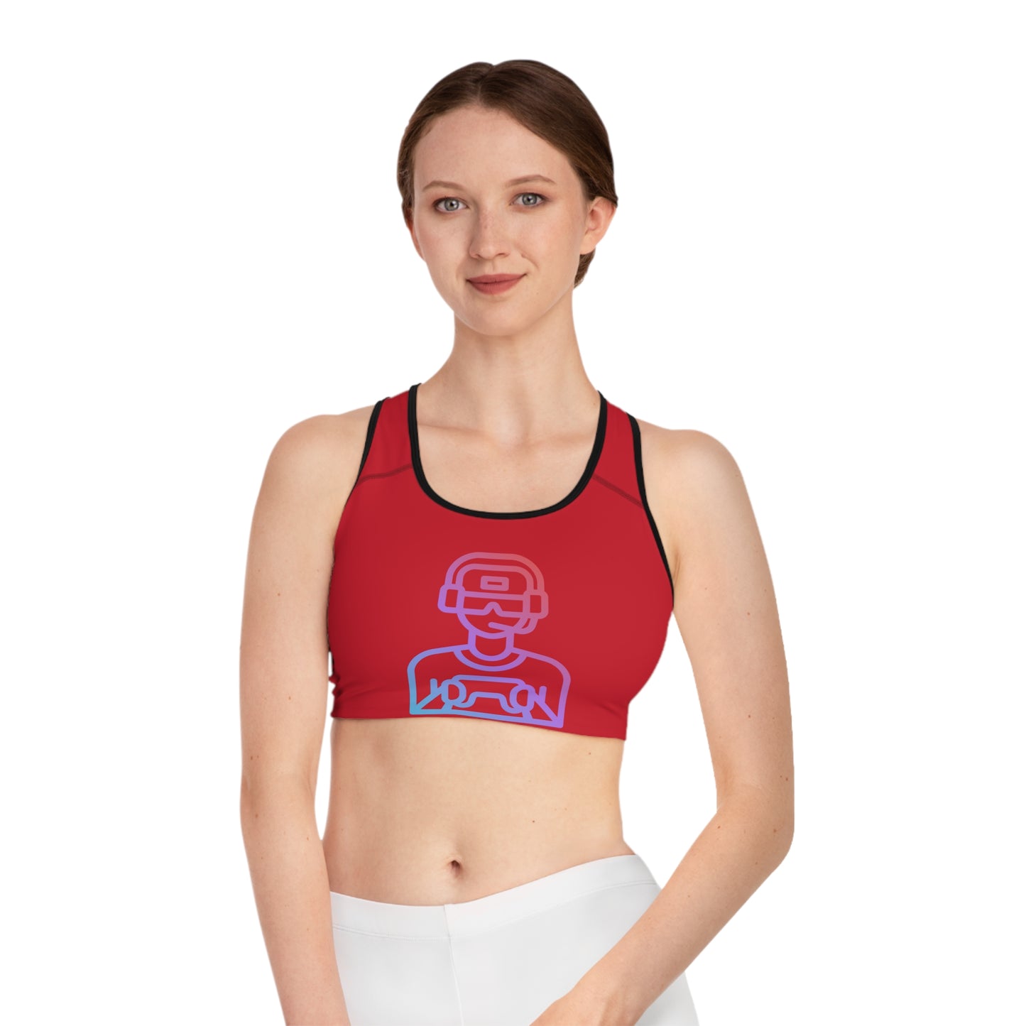 Sports Bra: Gaming Dark Red