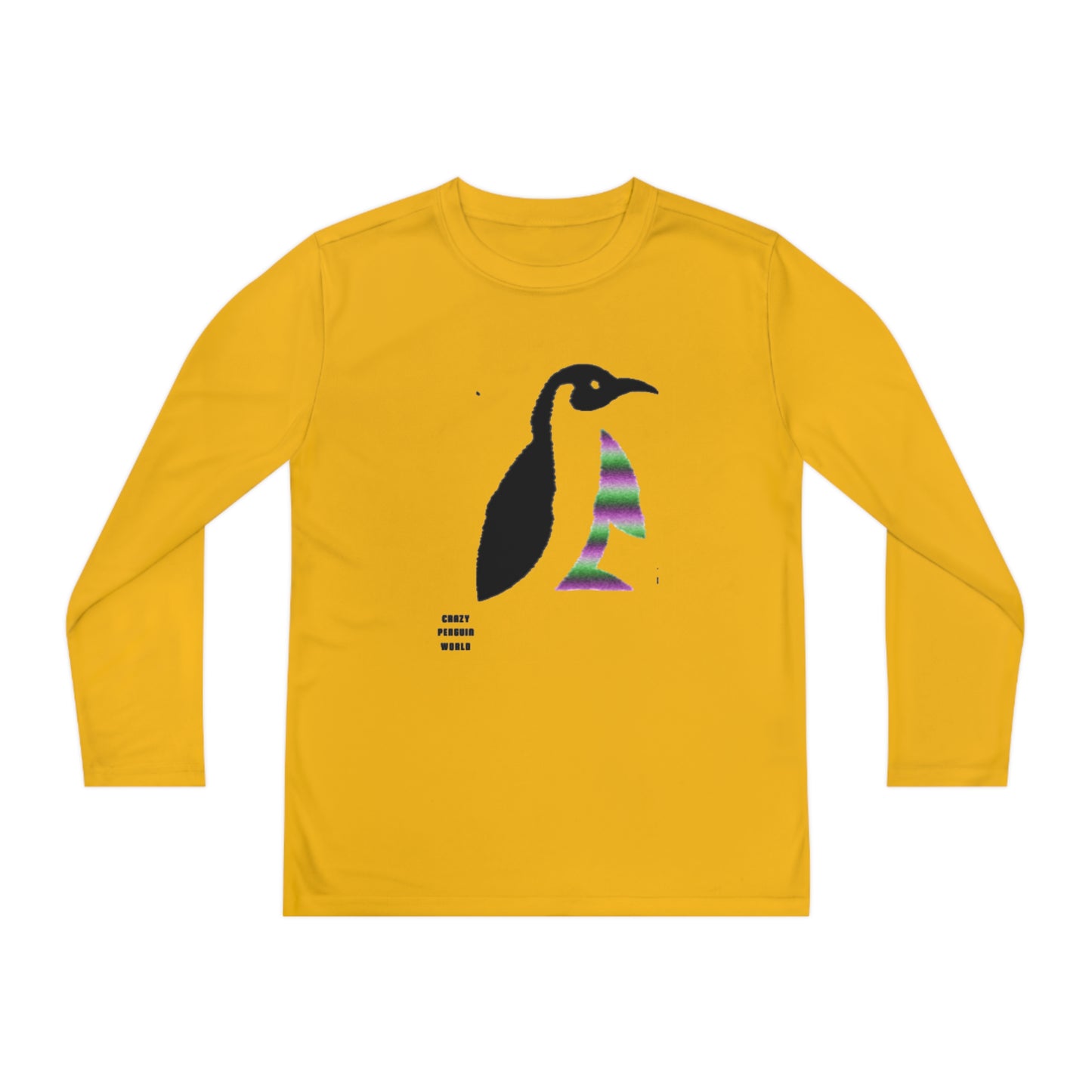 Youth Long Sleeve Competitor Tee: Crazy Penguin World Logo