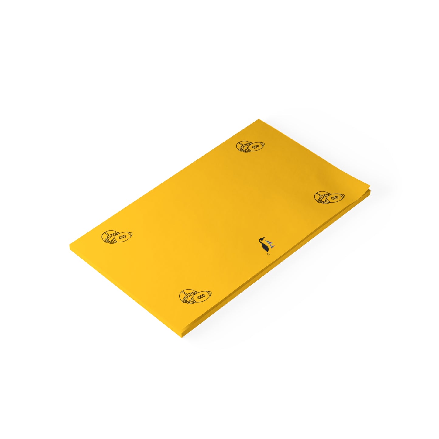 Post-it® Note Pads: Football Yellow