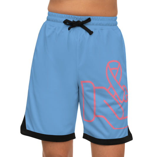 Basketball Rib Shorts: Fight Cancer Lite Blue