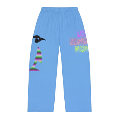 Men's Pajama Pants: Crazy Penguin World Logo Lite Blue