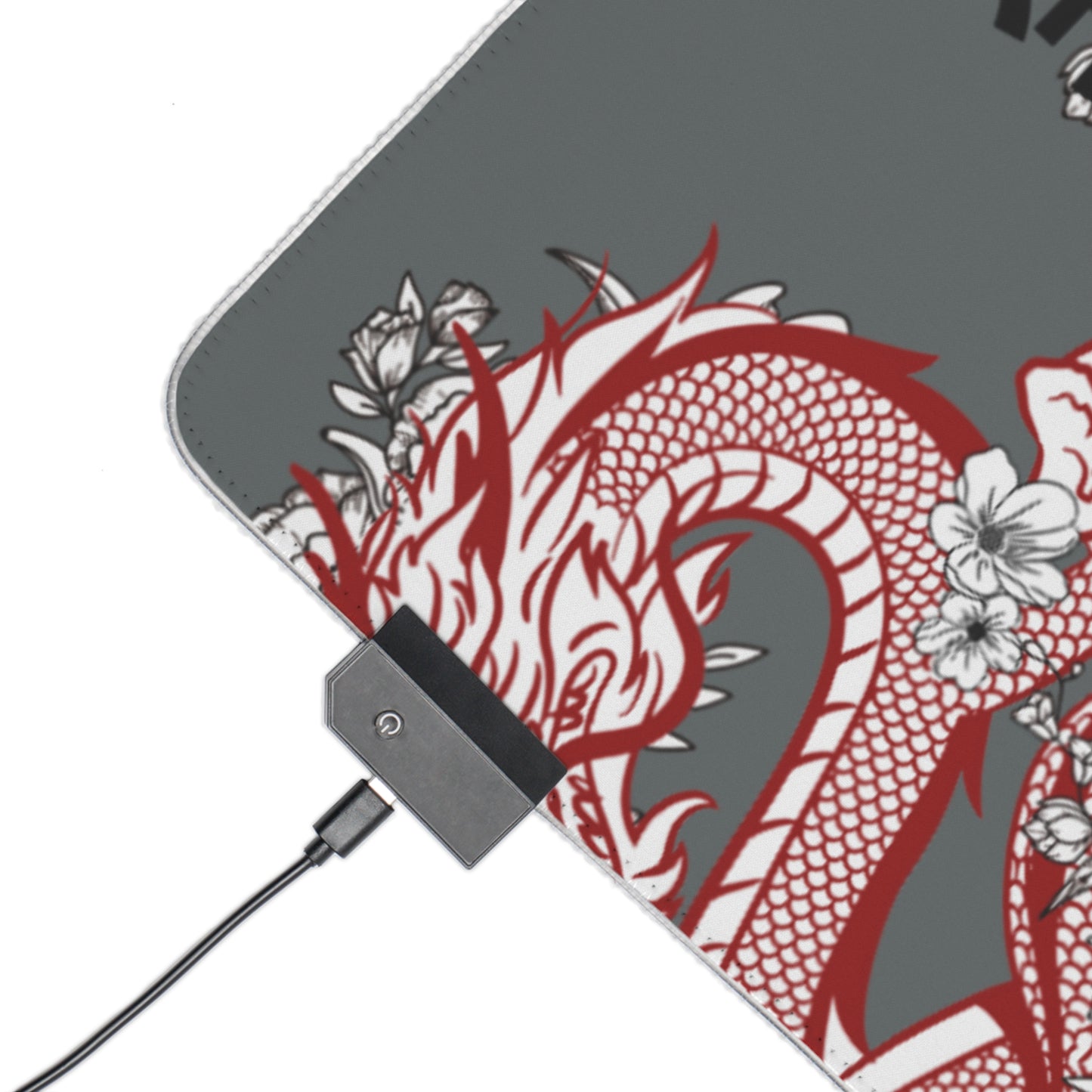 LED Gaming Mouse Pad: Dragons Dark Grey