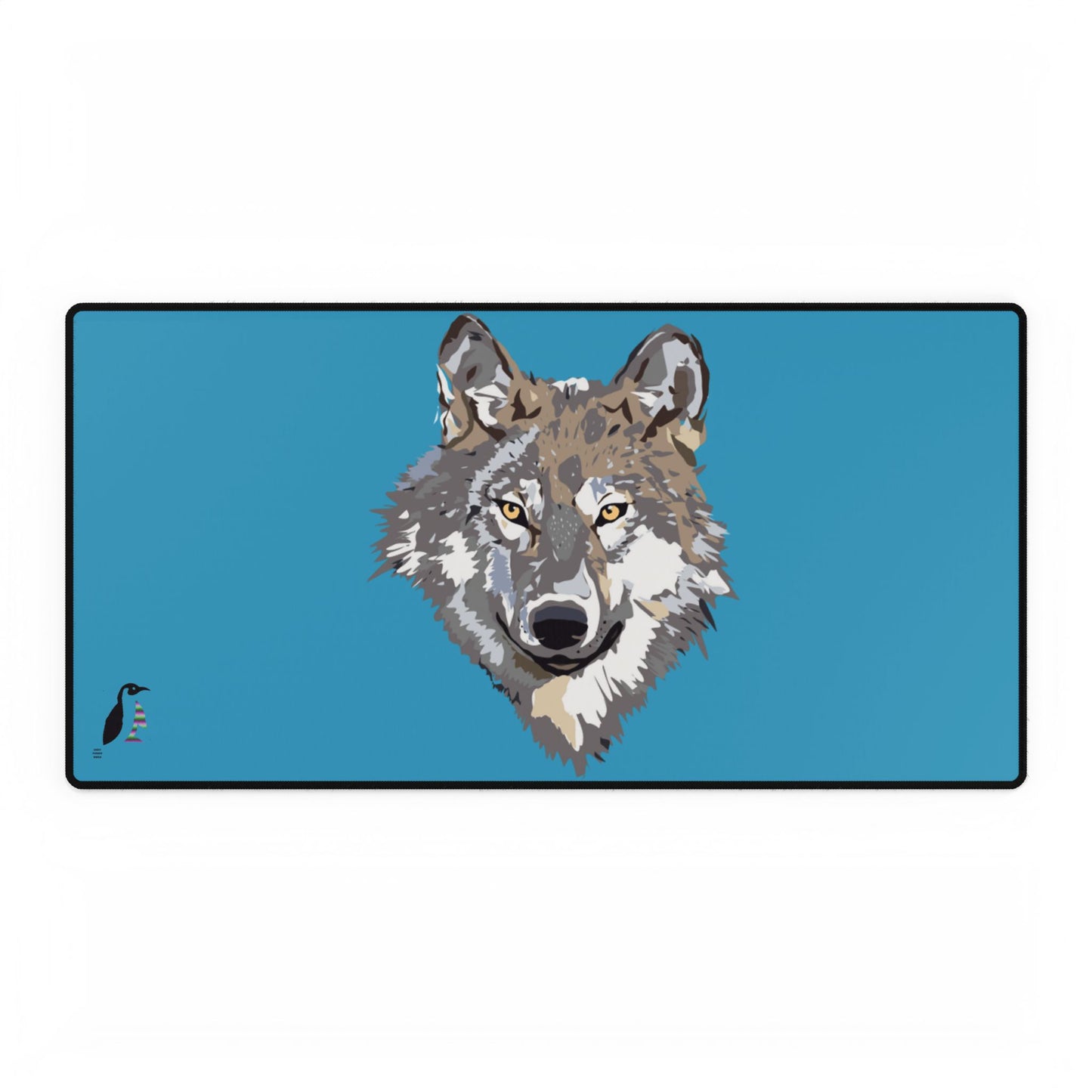 Desk Mats: Wolves Turquoise