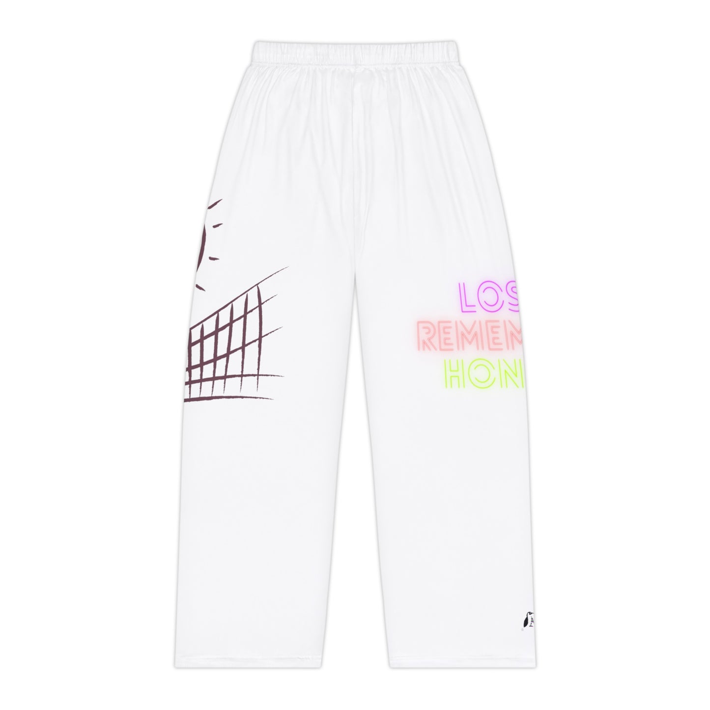 Pambabaeng Pajama Pantalon: Volleyball White 