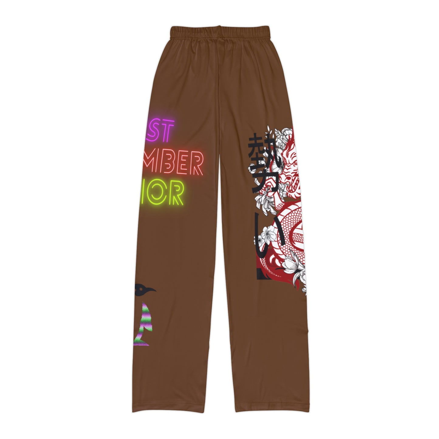 Kids Pajama Pants: Dragons Brown