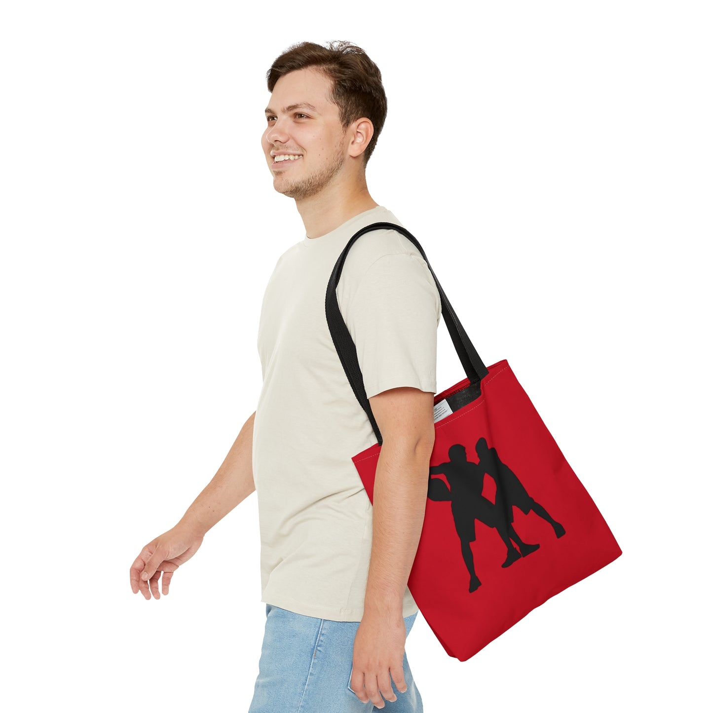 Tote Bag: Basketball Dark Red