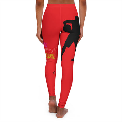 Women's Spandex Leggings: Basketball Red