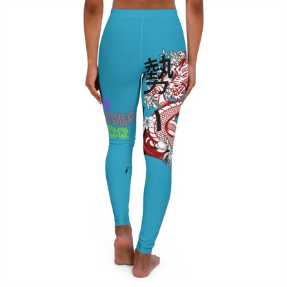 Women's Spandex Leggings: Dragons Turquoise