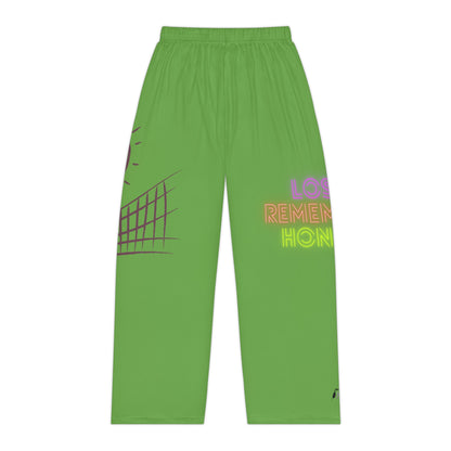 Women's Pajama Pants: Volleyball Green