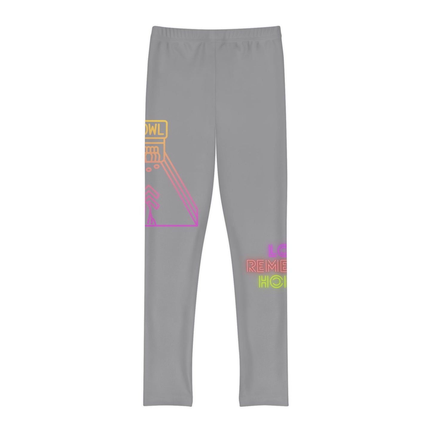 Youth Full-Length Leggings: Bowling Grey