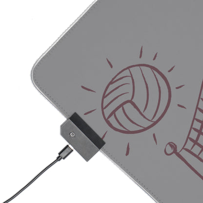 LED Gaming Mouse Pad: Volleyball Grey