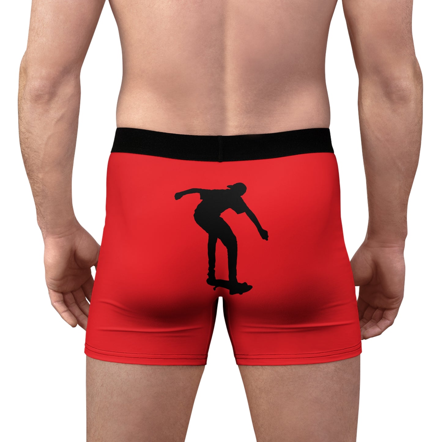 Men's Boxer Briefs: Skateboarding Red