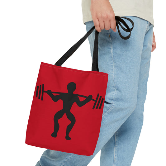 Tote Bag: Weightlifting Dark Red