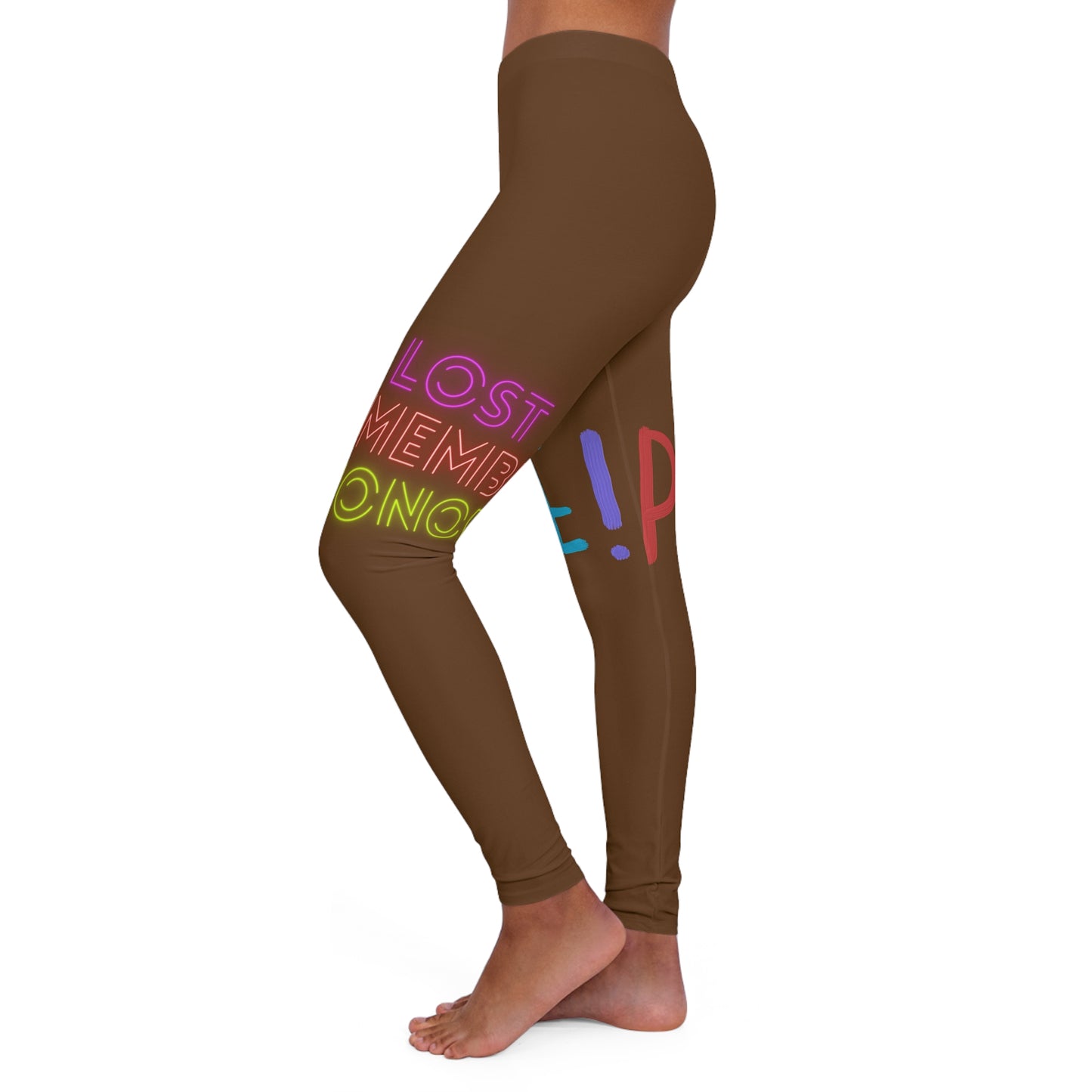 Women's Spandex Leggings: LGBTQ Pride Brown