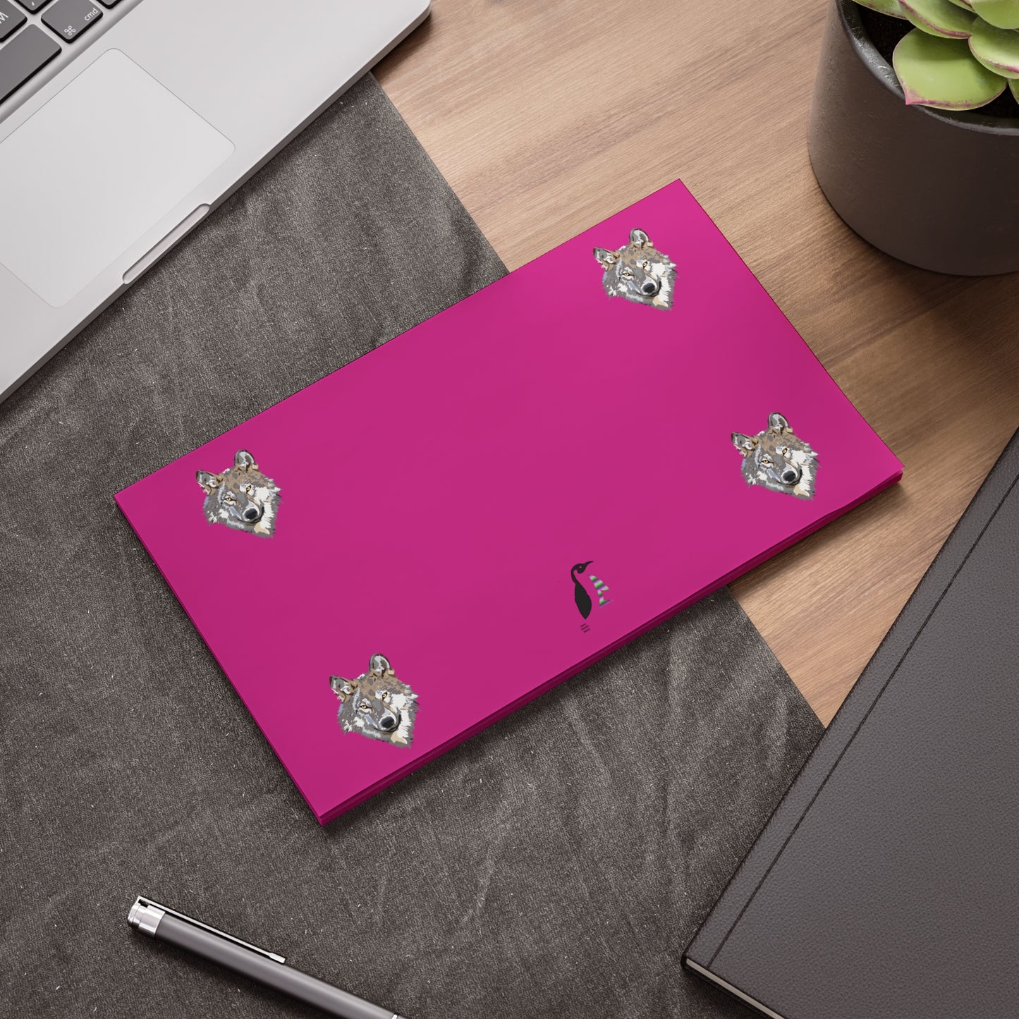 Post-it® Note Pads: Wolves Pink