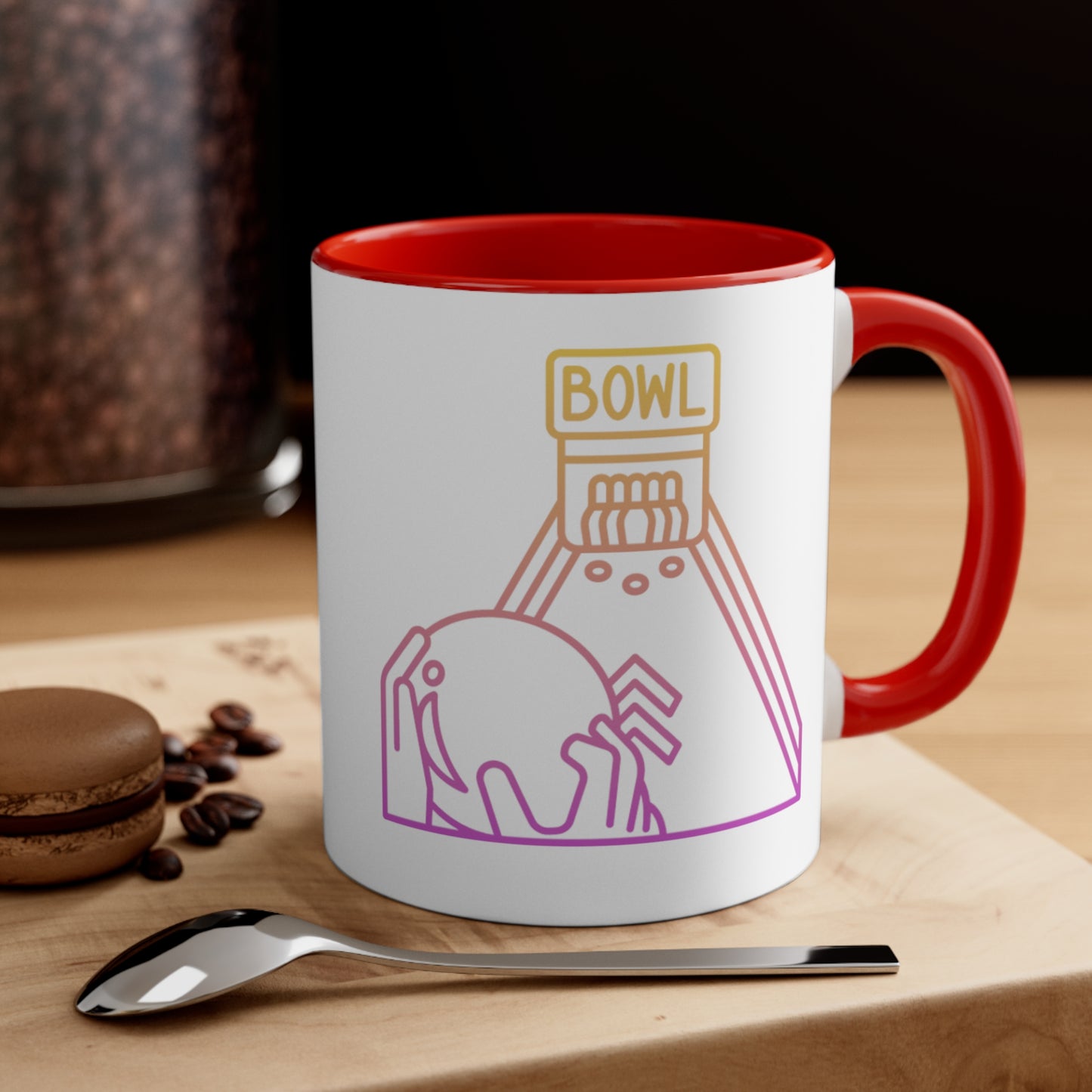 Accent Coffee Mug, 11oz: Bowling White