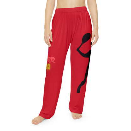 Pambabaeng Pajama Pants: Tennis Dark Red 