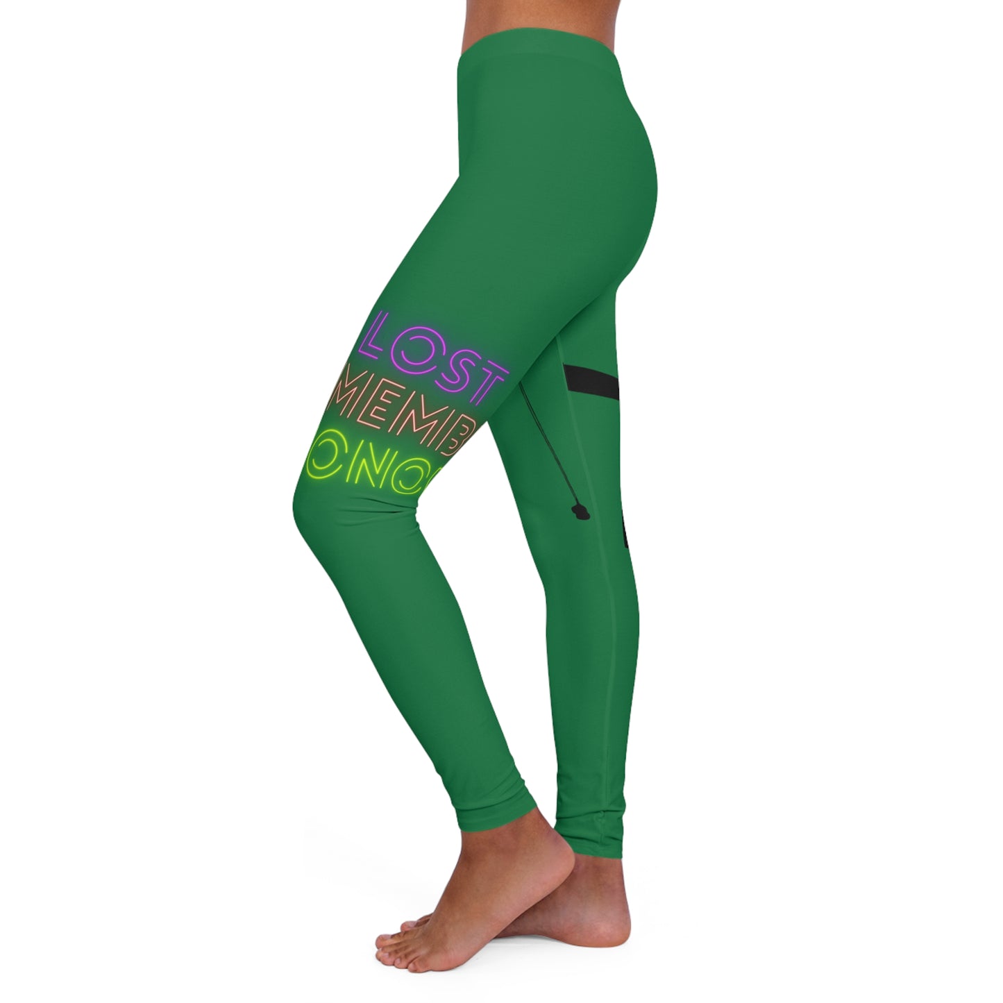 Women's Spandex Leggings: Fishing Dark Green