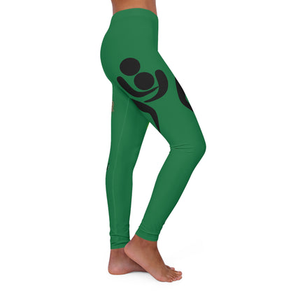 Women's Spandex Leggings: Wrestling Dark Green