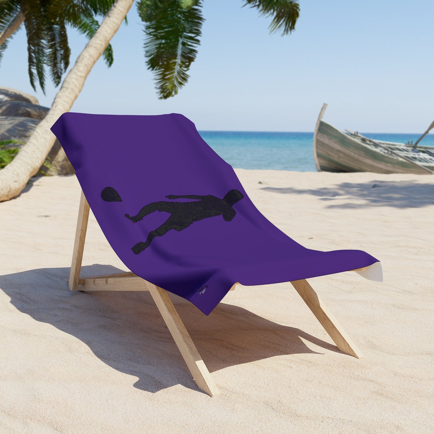 Beach Towel: Soccer Purple
