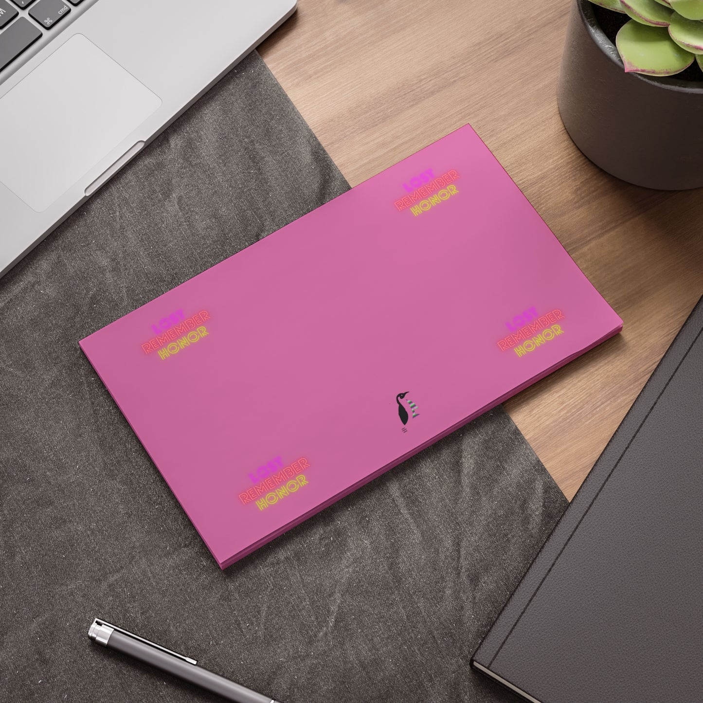 Post-it® Note Pads: Lost Remember Honor Lite Pink