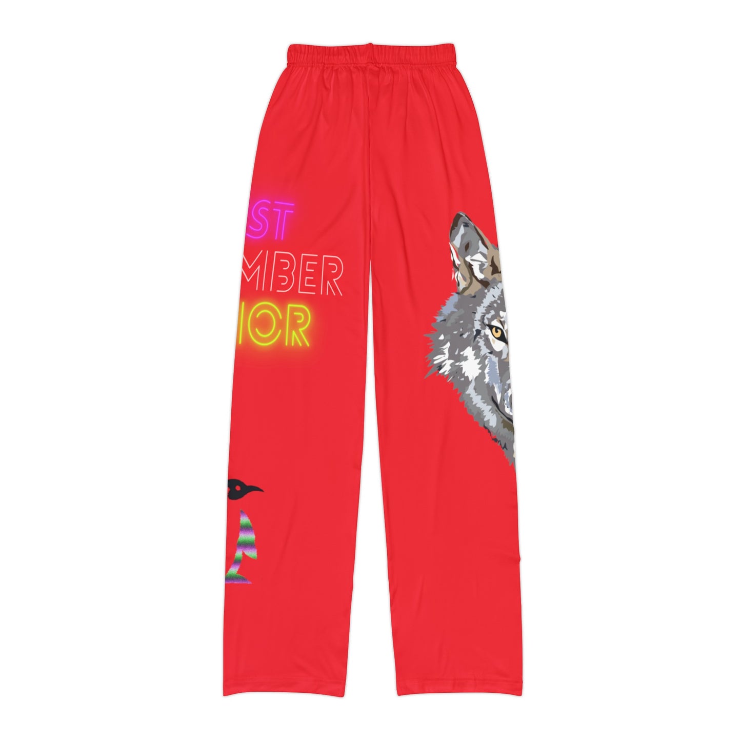 Kids Pajama Pants: Wolves Red