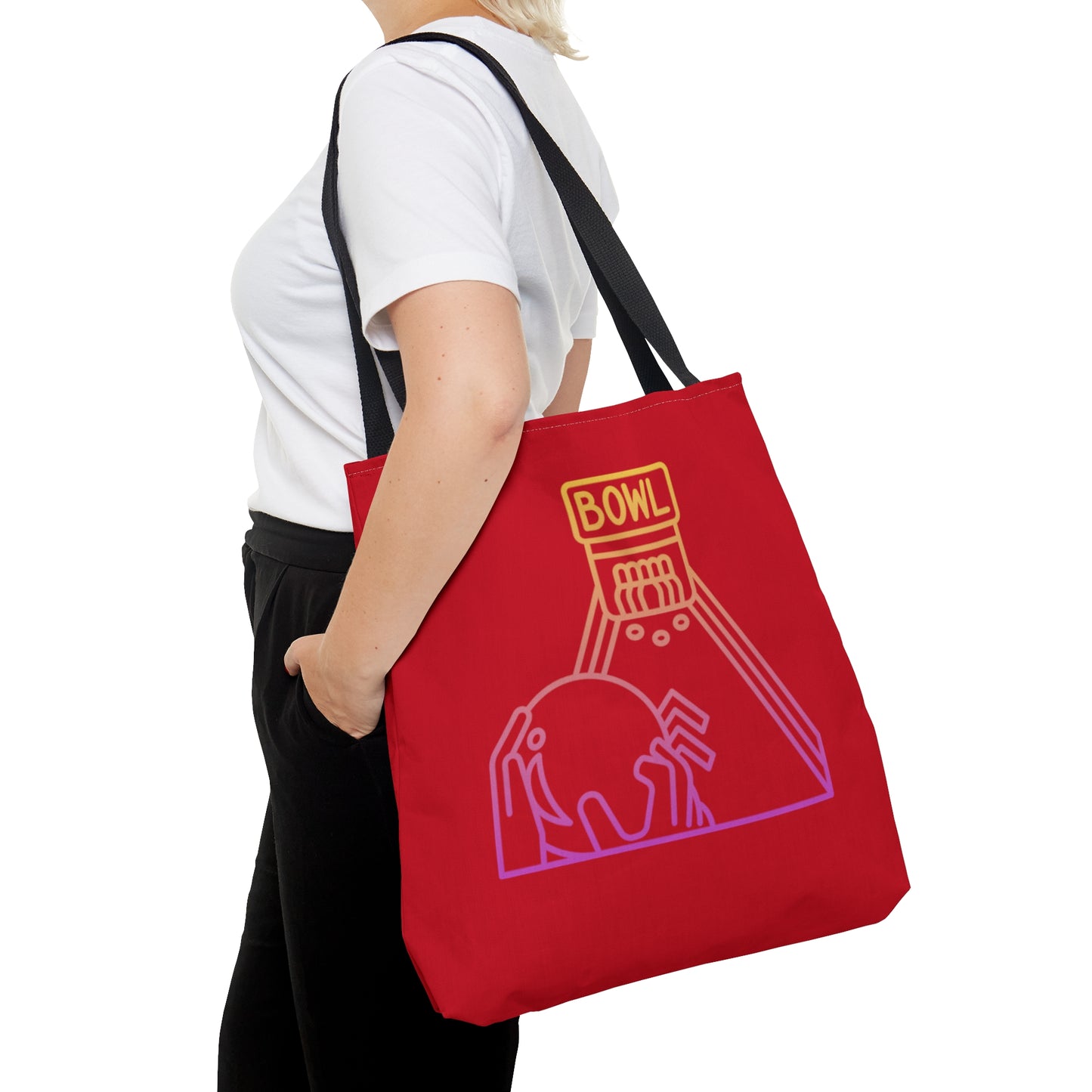 Tote Bag: Bowling Dark Red