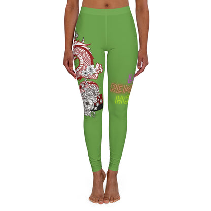 Women's Spandex Leggings: Dragons Green