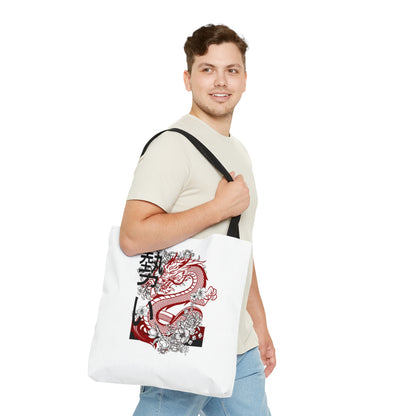 Tote Bag: Dragons White