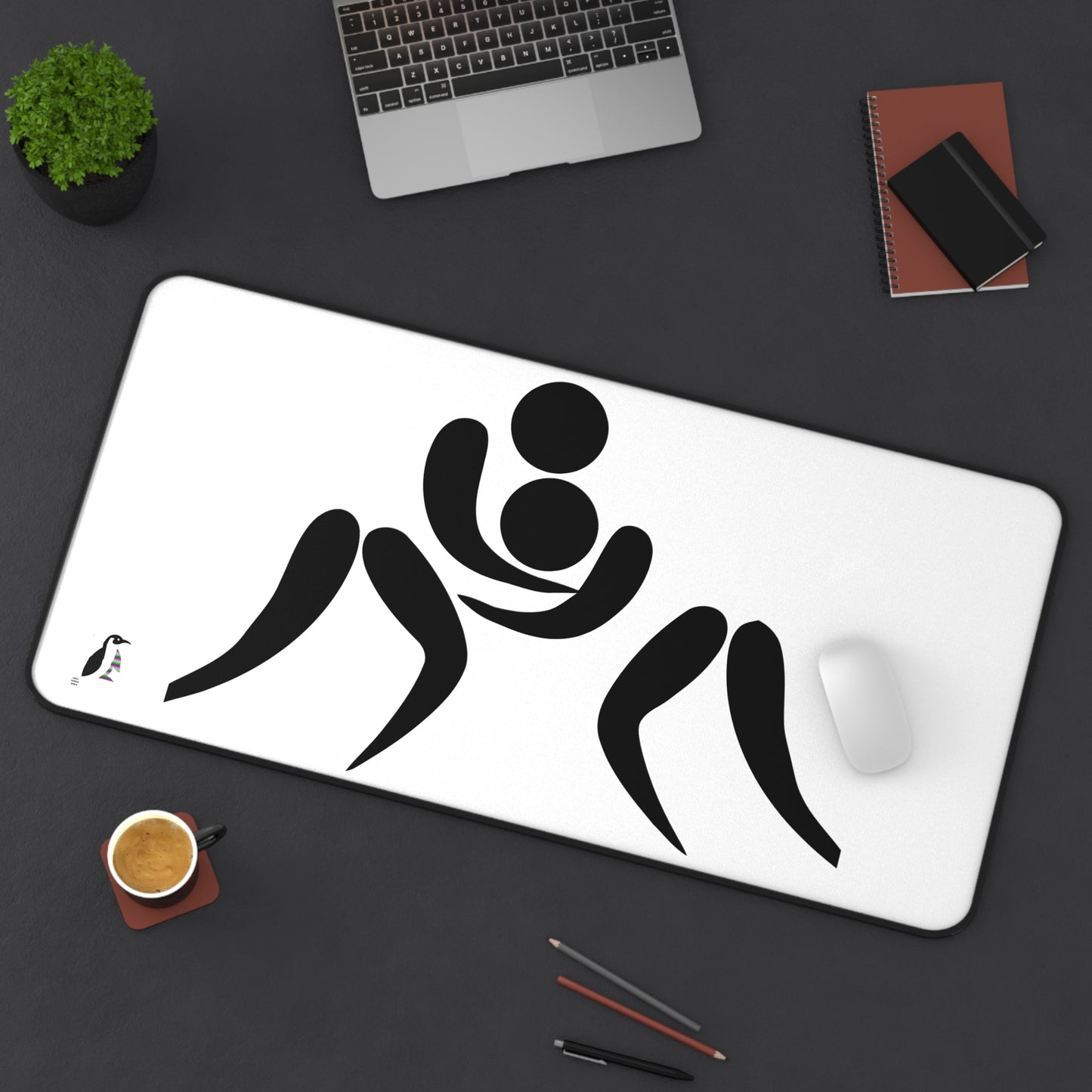 Desk Mat: Wrestling White